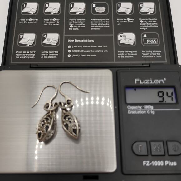 Lois Hill Filigree and Scroll Work Drop Earrings in Sterling Silver - Picture 5 of 5